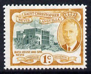 St Kitts-Nevis 1952 KG6 Bath House 1c from Pictorial def set unmounted mint SG 94, stamps on , stamps on  kg6 , stamps on irrigation, stamps on 