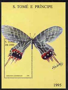 St Thomas & Prince Islands 1995 Butterflies perf m/sheet unmounted mint, stamps on butterflies, stamps on 