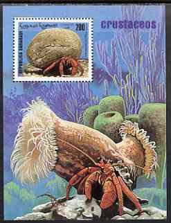 Sahara Republic 1999 Crabs perf m/sheet unmounted mint, stamps on marine life, stamps on crabs, stamps on shells