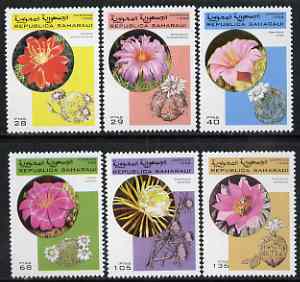Sahara Republic 1998 Cacti complete set of 6 values unmounted mint, stamps on , stamps on  stamps on flowers, stamps on  stamps on cacti