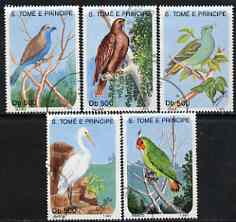 St Thomas & Prince Islands 1993 Birds perf set of 5 very fine cto used, stamps on birds
