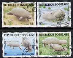 Togo 1984 WWF - Manatee perf set of 4 fine cto used, SG 1722-25, stamps on wwf, stamps on manatee, stamps on animals, stamps on  wwf , stamps on 