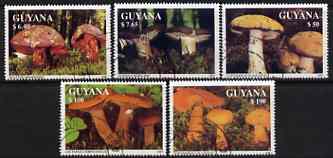 Guyana 1991 Fungi perf set of 5 very fine cto used, Sc 2463-67, stamps on , stamps on  stamps on fungi