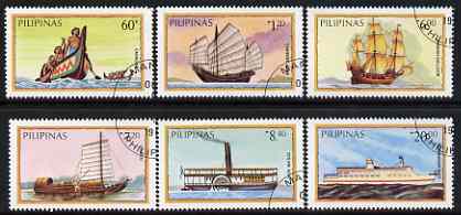 Philippines 1984 Water Transport perf set of 6 very fine cto used, SG 1850-55, stamps on , stamps on  stamps on ships, stamps on  stamps on paddle steamers, stamps on  stamps on transport