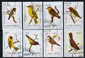 St Thomas & Prince Islands 1983 Birds short set of 8 vals cto used (ex def set), stamps on birds