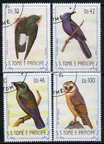 St Thomas & Prince Islands 1983 Birds short set of 4 higher vals cto used (ex def set), stamps on birds, stamps on owls, stamps on 