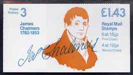 Great Britain 1981-85 Postal History series #03 (James Chalmers) Â£1.43 booklet complete with selvedge at left SG FN1A, stamps on , stamps on  stamps on postal, stamps on  stamps on , stamps on  stamps on scots, stamps on  stamps on scotland