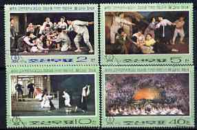 North Korea 1974 Scenes from the Flower Girl (revolutionary Opera) set of 4 fine co used, SG N1246-49, stamps on opera, stamps on music