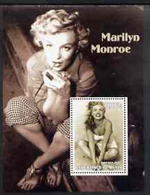 Benin 2002 Marilyn Monroe #1 perf s/sheet containing single value unmounted mint, stamps on , stamps on  stamps on personalities, stamps on  stamps on music, stamps on entertainments, stamps on women, stamps on films, stamps on marilyn monroe, stamps on  stamps on cinema