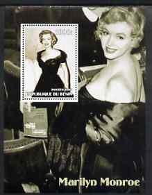 Benin 2002 Marilyn Monroe #3 perf s/sheet containing single value unmounted mint, stamps on , stamps on  stamps on personalities, stamps on  stamps on music, stamps on entertainments, stamps on women, stamps on films, stamps on marilyn monroe, stamps on  stamps on cinema