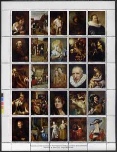 Cinderella - Great Britain National Gallery Old Masters perf sheetlet of 25 produced by Harrison & Sons Ltd, undenominated but with imprint unmounted mint