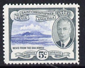 St Kitts-Nevis 1952 KG6 Nevis from the Sea 5c from Pictorial def set unmounted mint SG 98, stamps on , stamps on  stamps on , stamps on  stamps on  kg6 , stamps on  stamps on 