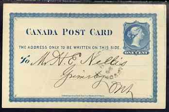 Canada 1877 1c p/stat card used to Ontario with statement of account from the Toronto News, stamps on , stamps on  stamps on newspapers, stamps on  stamps on books