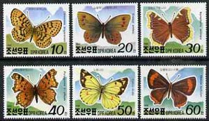 North Korea 1991 Alpine Butterflies complete set of 6 unmounted mint, SG N3034-39, stamps on butterflies