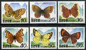 North Korea 1991 Alpine Butterflies complete set of 6 unmounted mint, SG N3034-39, stamps on , stamps on  stamps on butterflies