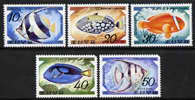 North Korea 1991 Fishes complete set of 5 unmounted mint SG N3088-92, stamps on , stamps on  stamps on fish