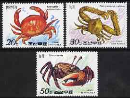 North Korea 1990 Crabs perf set of 3 unmounted mint, SG N2947-49*, stamps on , stamps on  stamps on marine life, stamps on  stamps on crabs