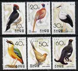North Korea 1992 Birds perf set of 6 unmounted mint, SG N3154-59*, stamps on birds, stamps on grouse, stamps on game, stamps on stork, stamps on pheasants, stamps on woodpecker