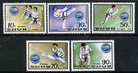 North Korea 1992 World Taekwondo Championships perf set of 5 unmounted mint, SG N3188-92, stamps on martial-arts, stamps on taekwondo