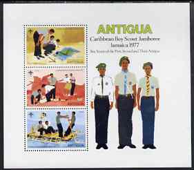 Antigua 1977 Caribbean Scout Jamboree perf m/sheet unmounted mint, SG MS541, stamps on , stamps on  stamps on scouts, stamps on  stamps on rafting, stamps on  stamps on maps, stamps on  stamps on first aid