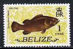 Belize 1974 Spotted Jewfish 1c (from def set) unmounted mint SG 363, stamps on fish