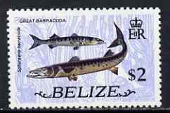 Belize 1974 Great Barracuda $2 (from def set) unmounted mint SG 373