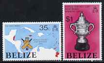 Belize 1976 West Indian Victory in World Cup Cricket set of 2 unmounted mint, SG 446-47, stamps on cricket, stamps on sport