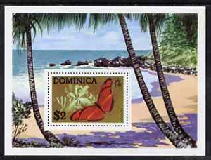 Dominica 1975 Butterflies perf m/sheet unmounted mint, SG MS466, stamps on butterflies