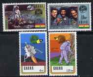 Ghana 1970 Moon Landing perf set of 4 unmounted mint, SG 573-76, stamps on space, stamps on 