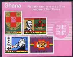Ghana 1970 League of Red Cross Societies imperf m/sheet unmounted mint, SG MS568, stamps on red cross, stamps on 