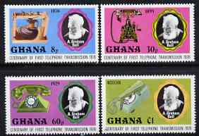 Ghana 1976 Telephone Centenary perf set of 4 unmounted mint, SG 791-94, stamps on , stamps on  stamps on telephones, stamps on  stamps on communications, stamps on  stamps on scots, stamps on  stamps on scotland