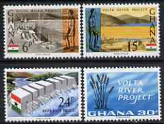 Ghana 1966 Volta River Project perf set of 4 unmounted mint, SG 408-11, stamps on , stamps on  stamps on rivers, stamps on  stamps on dams, stamps on  stamps on civil engineering