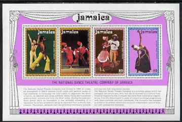 Jamaica 1974 National Dance Theatre Company perf m/sheet unmounted mint, SG MS389, stamps on , stamps on  stamps on dancing, stamps on  stamps on theatre
