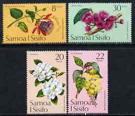 Samoa 1975 Tropical Flowers perf set of 4 unmounted mint, SG 440-43, stamps on flowers, stamps on scots, stamps on scotland