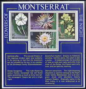 Montserrat 1977 Flowers of the Night perf m/sheet unmounted mint, SG MS403, stamps on , stamps on  stamps on flowers, stamps on  stamps on cacti