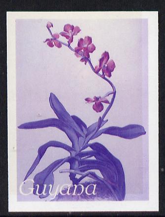 Guyana 1985-89 Orchids Series 2 plate 96 (Sanders' Reichenbachia) unmounted mint imperf progressive proof in blue & red only, stamps on , stamps on  stamps on flowers  orchids