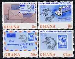 Ghana 1974 Centenary of UPU perf set of 4 unmounted mint, SG 705-08, stamps on , stamps on  stamps on , stamps on  stamps on  upu , stamps on  stamps on stamp on stamp, stamps on  stamps on hares, stamps on  stamps on rabbits, stamps on  stamps on  upu , stamps on  stamps on , stamps on  stamps on stamponstamp