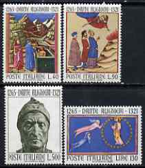 Italy 1965 700th Birth Anniversary of Dante set of 4 unmounted mint, SG 1140-43, stamps on , stamps on  stamps on poetry, stamps on literature, stamps on personalities, stamps on  stamps on dante, stamps on  stamps on renaissance