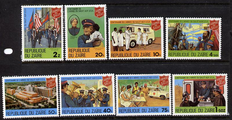 Zaire 1980 Salvation Army set of 8 unmounted mint, SG 1002-09, stamps on , stamps on  stamps on salvation army