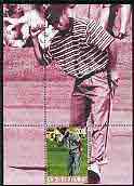 Myanmar 2000 Tiger Woods perf souvenir sheet #03 (mauve background) unmounted mint, stamps on personalities, stamps on sport, stamps on golf