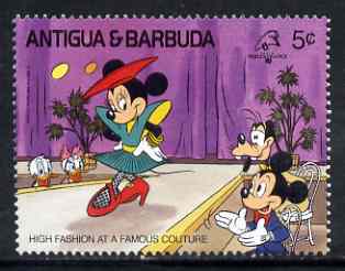 Antigua 1989 Minnie Mouse in Fashion Show 5c (from Disney Philexfrance 