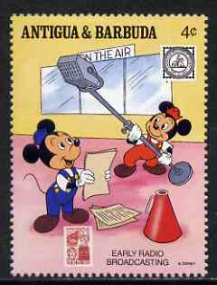 Antigua 1989 Early Radio Broadcasters 4c (from Disney 