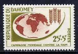 Dahomey 1963 Freedom From Hunger 25f + 5f unmounted mint, SG 184