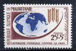 Mauritania 1963 Freedom From Hunger 25f + 5f unmounted mint, SG 161