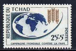 Chad 1963 Freedom From Hunger 25f + 5f unmounted mint, SG 93