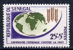 Senegal 1963 Freedom From Hunger 25f + 5f unmounted mint, SG 252, stamps on , stamps on  stamps on ffh, stamps on  stamps on food, stamps on  stamps on  ffh , stamps on  stamps on 