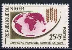 Niger Republic 1963 Freedom From Hunger 25f + 5f unmounted mint, SG 128, stamps on , stamps on  stamps on ffh, stamps on  stamps on food, stamps on  stamps on  ffh , stamps on  stamps on 