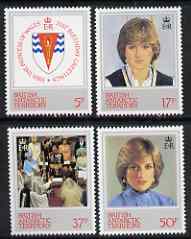 British Antarctic Territory 1982 Princess Di's 21st Birthday set of 4 unmounted mint, SG 109-12, stamps on , stamps on  stamps on royalty, stamps on  stamps on diana, stamps on  stamps on arms, stamps on  stamps on heraldry