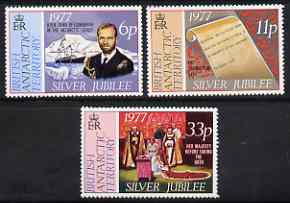 British Antarctic Territory 1977 Silver Jubilee set of 3 unmounted mint, SG 83-85, stamps on , stamps on  stamps on royalty, stamps on  stamps on silver jubilee