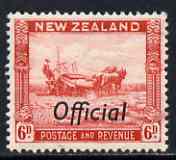 New Zealand 1936-61 Harvesting 6d def P14.5 x 15 Opt'd Official unmounted mint, SG O127c